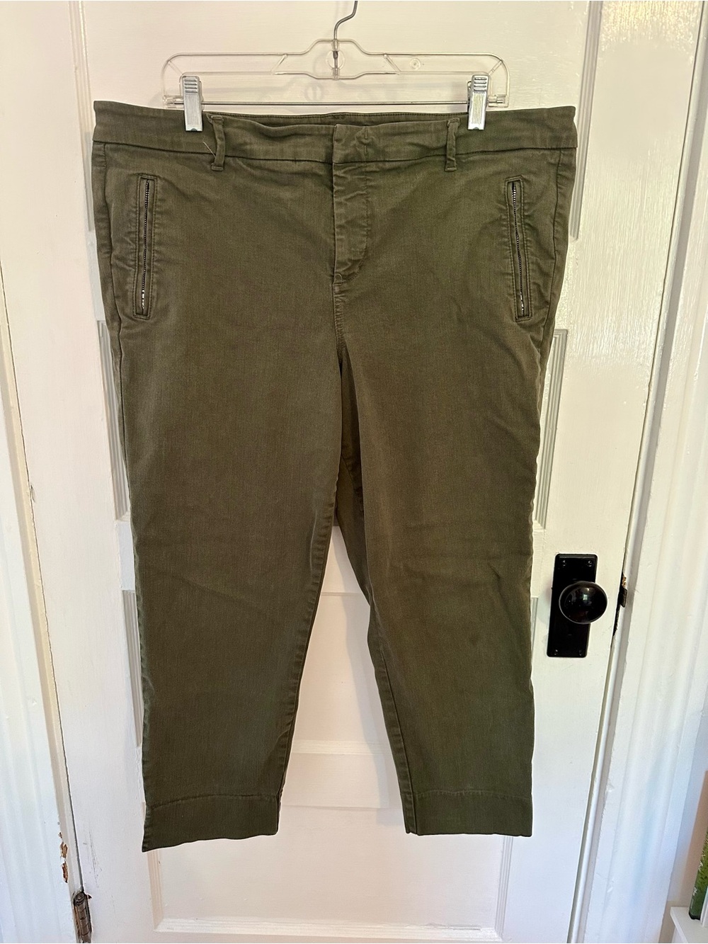 Level 99 Olive Green Cropped Ankle Pants